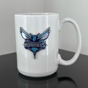Vintage Charlotte Hornets Coffee Cup Mug‎ Official NBA Hugo Metal Logo